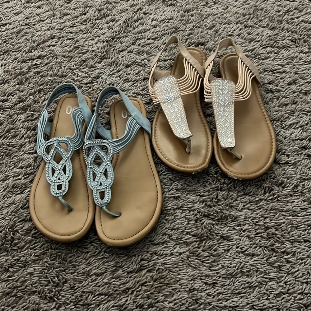 Two pairs of sparkly sandals